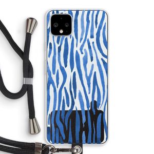 Blauwe nerven: Pixel 4 XL Transparant Hoesje met koord