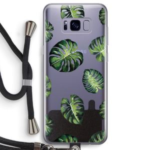 Tropische bladeren: Samsung Galaxy S8 Transparant Hoesje met koord