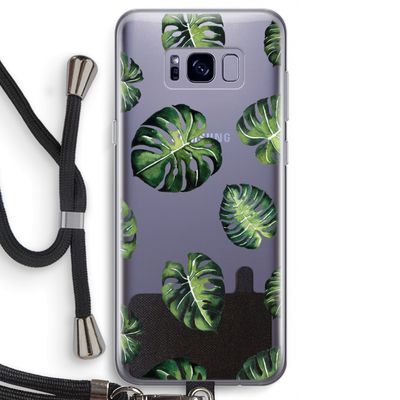 Tropische bladeren: Samsung Galaxy S8 Transparant Hoesje met koord