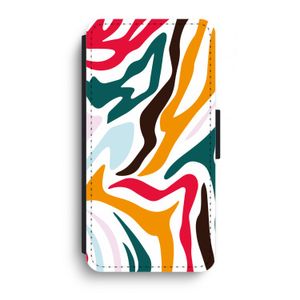 Colored Zebra: iPhone XR Flip Hoesje