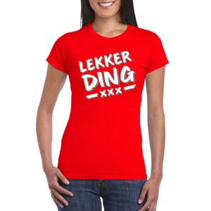 Lekkerding tekst t-shirt rood dames