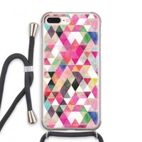 Gekleurde driehoekjes: iPhone 7 PLUS Transparant Hoesje met koord
