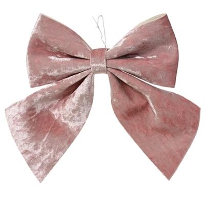 Decoris Decoratie strik - roze - 20 x 24 cm - polyester - bruiloft / feest versiering