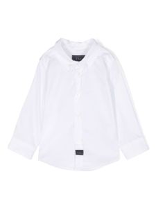 Fay Kids chemise en coton à patch logo - Blanc