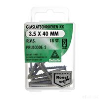 Glasl. schr.torx 3,5x40mm rvs 18st - Deltafix Glasl. schr.torx 3,5x40mm rvs 18st - Deltafix