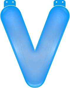 Blauwe opblaasbare letter V