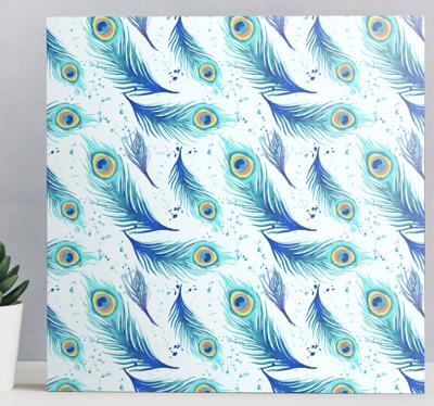Canvas schilderij blauwe veren