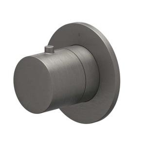 Afbouwdeel IVY Bond Inbouw Stopkraan Symmetry Met Rond Rozet Geborsteld Metal Black PVD IVY