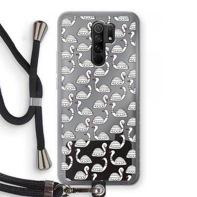 Zwanen: Xiaomi Redmi 9 Transparant Hoesje met koord