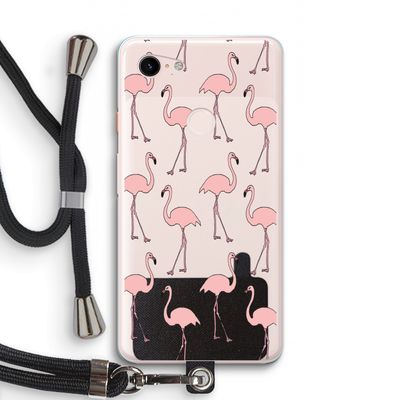 Anything Flamingoes: Pixel 3 XL Transparant Hoesje met koord