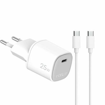 USB-kabel Celly UPTC1USBC25WCTC Wit
