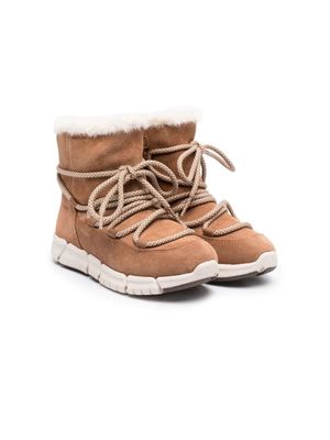 Geox Kids après-ski Flexyper AB en daim - Marron