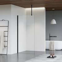 Fortifura Galeria inloopdouche - 120x200cm - helder glas - plafondarm - mat zwart SW797917/SW797905/SW804542