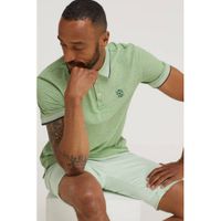 Tom Tailor regular fit polo met contrastbies lichtgroen - thumbnail