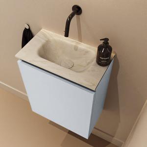 Toiletmeubel Mondiaz Ture Dlux | 40 cm | Meubelkleur Clay | Eden wastafel Ostra Midden | Zonder kraangat