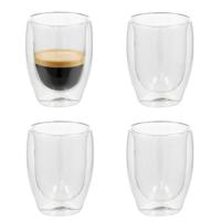Gerimport Theeglazen Luz - 4x - dubbelwandig - glas - 350 ml - D9 x H12 cm Gerimport Theeglazen Luz - 4x - dubbelwandig - glas - 350 ml - D9 x H12 cm