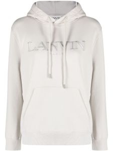 Lanvin hoodie en coton à logo brodé - Tons neutres