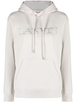 Lanvin hoodie en coton à logo brodé - Tons neutres