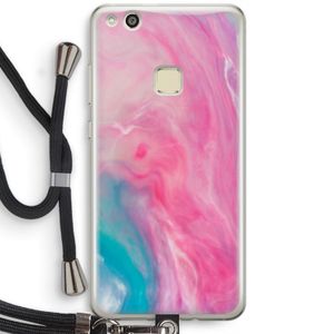Roze explosie: Huawei Ascend P10 Lite Transparant Hoesje met koord