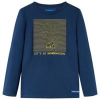 VidaXL Kindershirt met lange mouwen 128 marineblauw