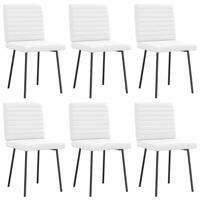 Eetkamerstoelen 6 st kunstleer wit