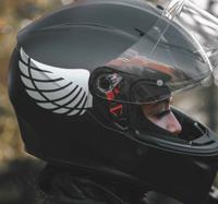 Engel vleugels motor helm sticker - thumbnail