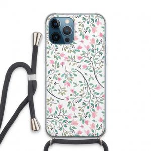 Sierlijke bloemen: iPhone 13 Pro Max Transparant Hoesje met koord