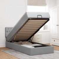 Ottoman bed met matras 90x190cm stof lichtgrijs