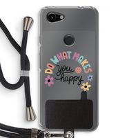 Happy days: Pixel 3a Transparant Hoesje met koord