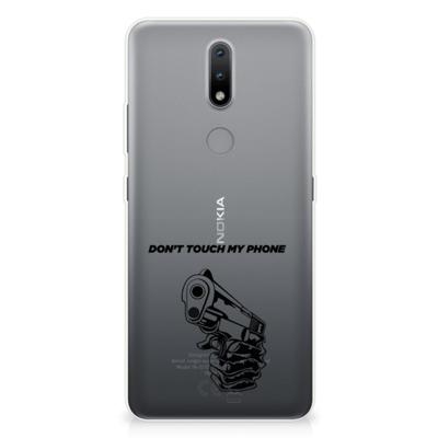 Nokia 2.4 Silicone-hoesje Gun Don't Touch My Phone Nokia 2.4 Silicone-hoesje Gun Don't Touch My Phone