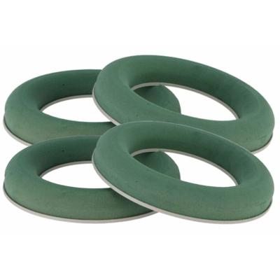 Steekschuim/oase ringen - 4x - nat - groen - D25 cm - kransen - voor bloemen - bloemstukken