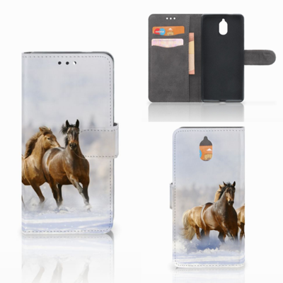 Nokia 3.1 (2018) | Telefoonhoesje | Met pasjeshouder | Paarden
