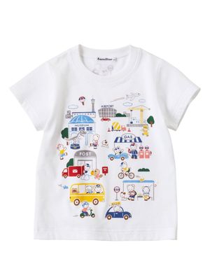 familiar t-shirt en coton à imprimé graphique - Blanc