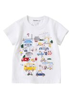 familiar t-shirt en coton à imprimé graphique - Blanc - thumbnail