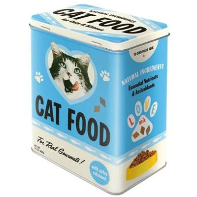 Nostalgic Art?Bewaarblik/voorraadblik - voor kattensnoepjes/kattenvoer/kattenbrokken - 1,3 liter - 8