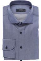 OLYMP SIGNATURE Tailored Fit Overhemd donkerblauw, Gestructureerd