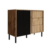 Meubella Dressoir Margareth - Eiken - 100 cm - 3 lades - thumbnail