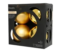 Decoris kerstballenset plastic d10cm 4st goud
