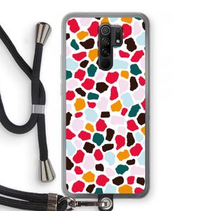 Colored Giraffe: Xiaomi Redmi 9 Transparant Hoesje met koord