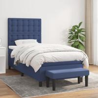 Boxspring met matras stof blauw 100x200 cm
