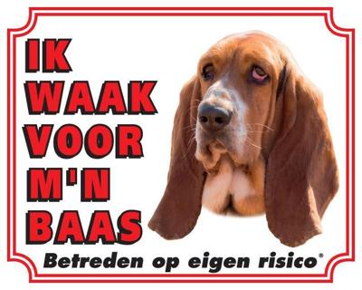 Basset Hound Waakbord - Ik waak voor mijn baas