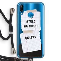 No Girls Allowed Unless: Huawei P20 Lite Transparant Hoesje met koord