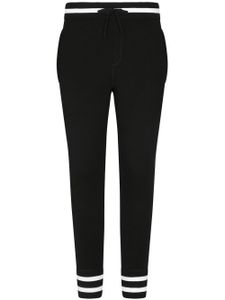 Dolce & Gabbana pantalon de jogging en laine à broderies - Noir