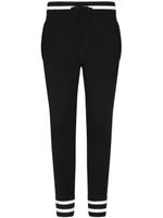 Dolce & Gabbana pantalon de jogging en laine à broderies - Noir