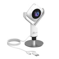 j5create JVCU360-N Full HD-webcam 1920 x 1080 Pixel Microfoon, 360° vastleggen, Standvoet