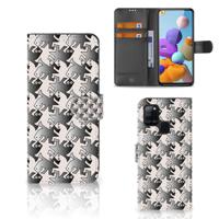 Samsung Galaxy A21s | Telefoonhoesje | Met pasjeshouder | Salamander Grey