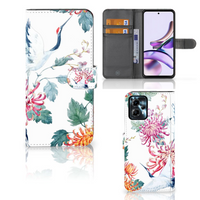 Motorola Moto G13 | G23 Telefoonhoesje met Pasjes Bird Flowers - thumbnail