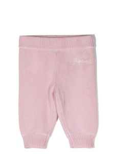 Marni Kids pantalon en maille à logo brodé - Rose