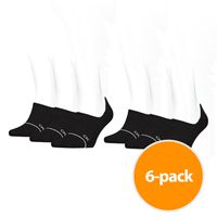 Calvin Klein Sokken Footie High Cut Dames Zwart 6-Pack-One size