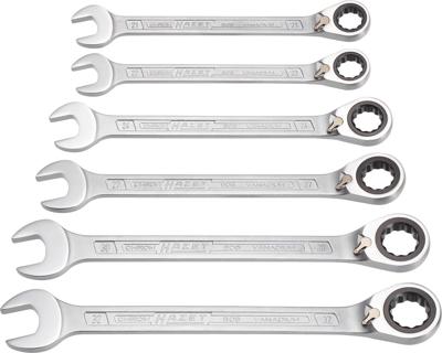 HAZET Ratel-ring-steeksleutelset 606/6-1 - Buitentwaalfkant tractieprofiel - 6-delig - 21 - 32